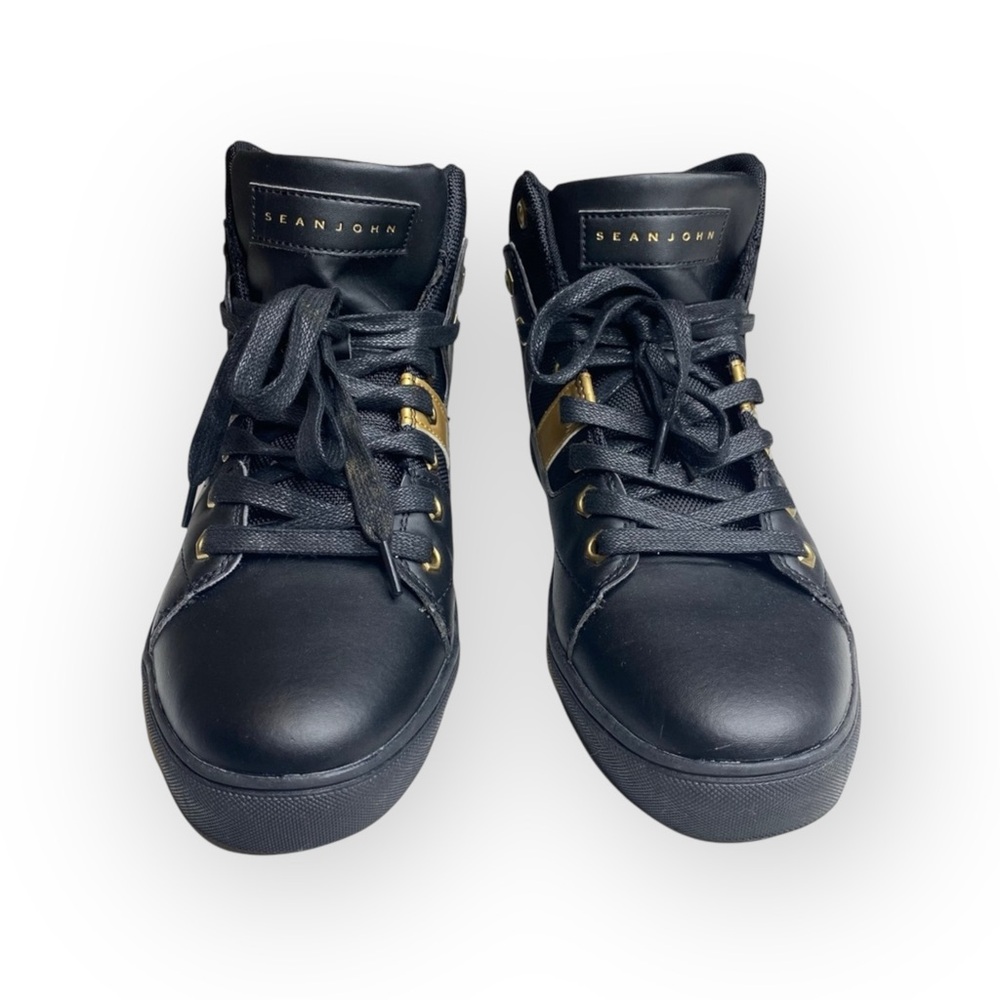 Sean John ᯾ Men’s Shoes Hardlined High Top Sneakers ᯾ Black + Gold ᯾ 8M EUR 41 - Picture 8 of 16